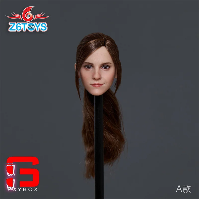 Z6toys zc012 1/6 emma watson cabeça esculpida olhos móveis cabeça escultura modelo caber 12 ''feminino soldado figura de ação corpo