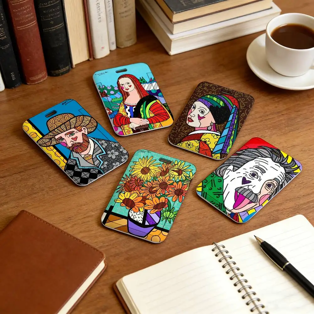 Pop Art R-ROmErO-O B-BrIttO-O Lanyard Pull Back Clip Holder and Card Holder Rotating Back ID Card Family Gift