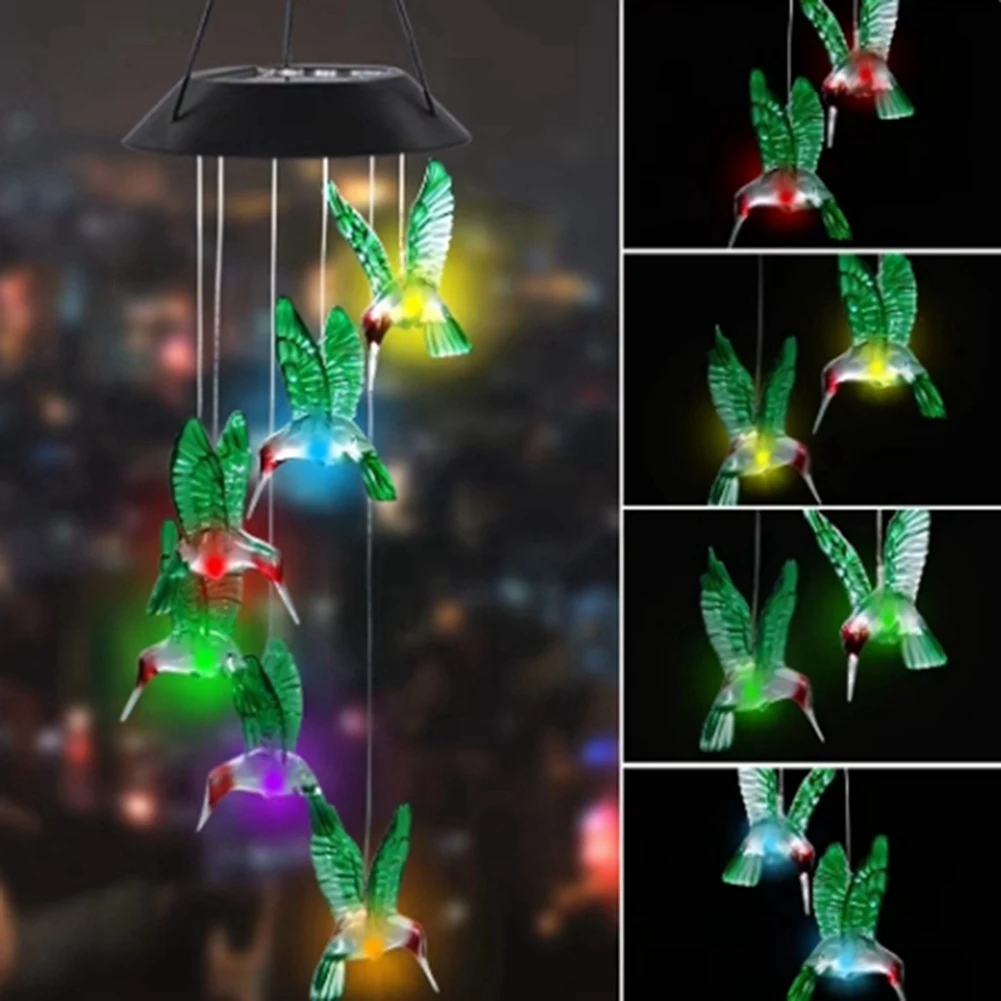

Solar-Powered Hummingbird - Color-Changing Light - Outdoor Garden Decor,Transparent Hummingbird