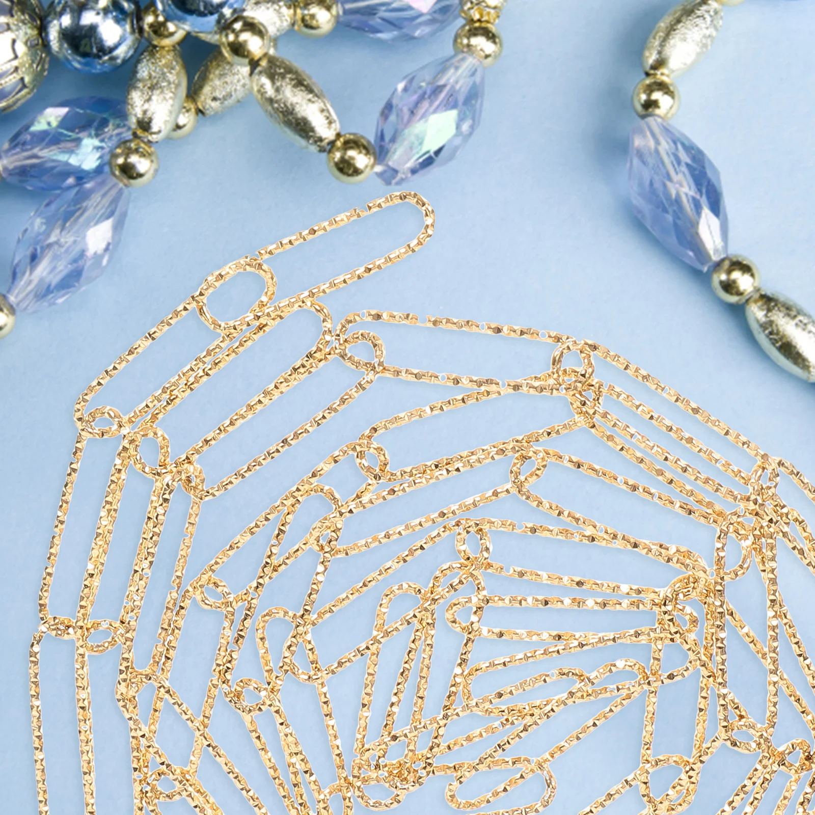 

Oval Embossed Chain Stainless Steel Jewelry Making Supplies 1M Gold DIY Necklace Bracelet Accessories Skin Friendly Modern Women