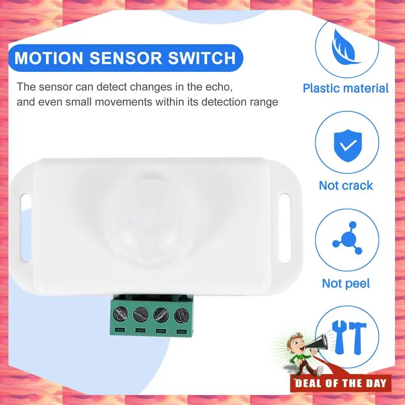 24-Hour Delivery DC 12V 24V PIR Motion Sensor Function Controller LED Switch Body Infrared Switch Motion Timer White For LED Str
