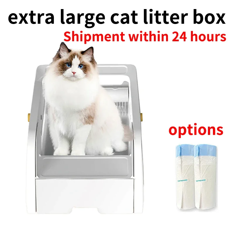 

Automatic Cat Litter Box Self Cleaning Smart App Control 7L Extra-Large Trash Bin for Multiple Cats Arenero Gatos Autolimpiables