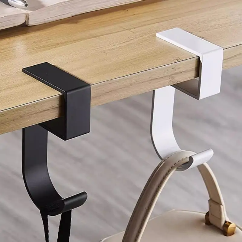 Student Desk Nail-Free Hook Student Work Desk Metal Hook Convenient Office Bag And Clothes Hanger Under Desk Mount Table Desk