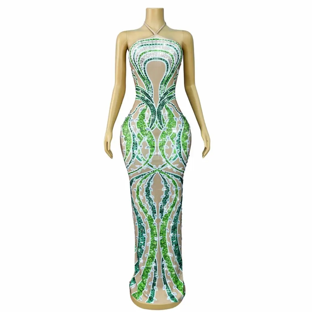 Shuzhiye Elegant Women Evening Dress Sexy Hanging Neck Colorful Printed Dress Banquet Birthday Cocktail Hecoming Prom Dress