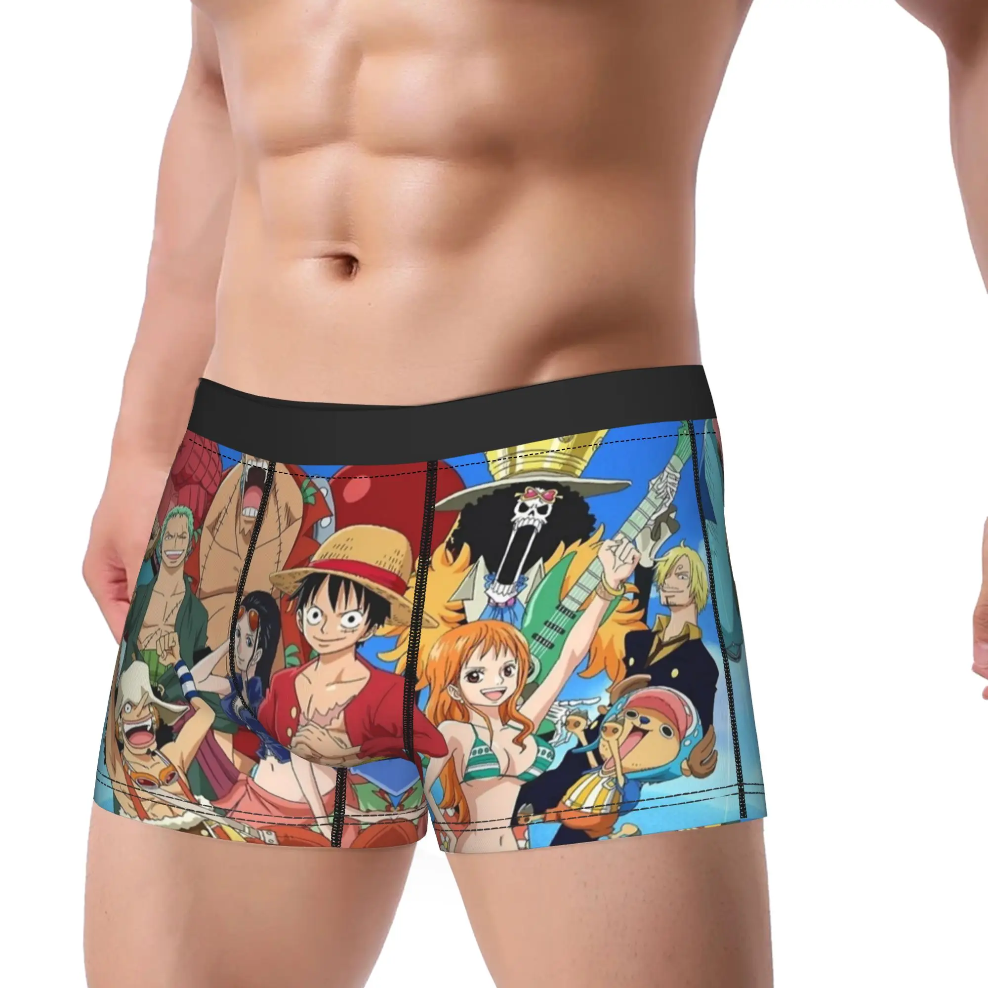 Man Boxer Briefs Shorts Panties Japanese Classic Anime  Polyester Underwear One Pieces Japan Manga Homme Humor M-XXL Underpants