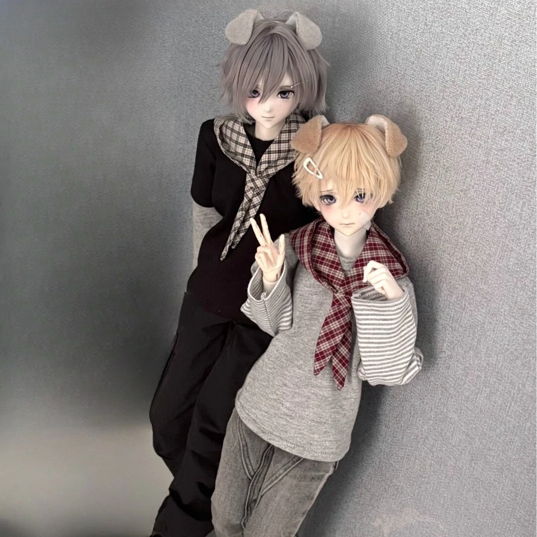 Roupas para Bonecas de 1/4 e 1/3 para Bonecas BJD de 45/70cm, Acessórios Casuais com Mangas Longas, Chapéu e Toalha, Brinquedos para Casa de Bonecas, Sem Boneca