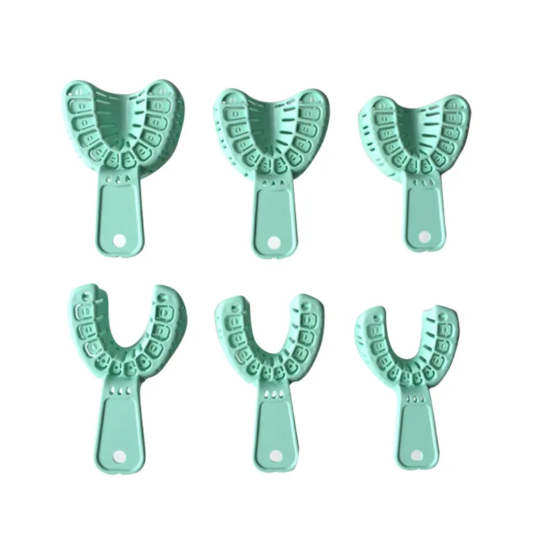 1Pcs/Set Impression Trays Green Full Mouth for Teeth Holder Mold Tray Plastic Large Medium Small Lab Dentistry Tools