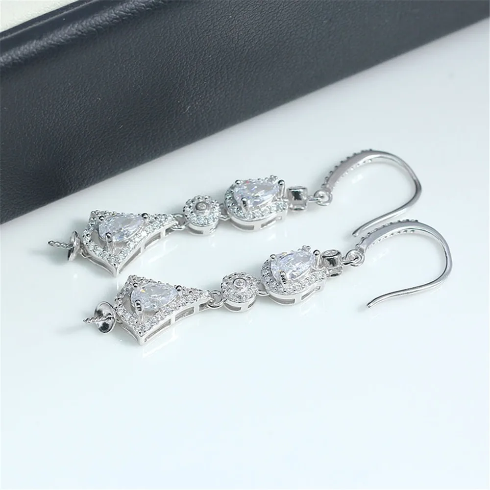 S925 Sterling Silver Pearl Earring Settings DIY Jewelry Making Supplies Blank Earring Posts for Handcrafted Accessories No Pearl