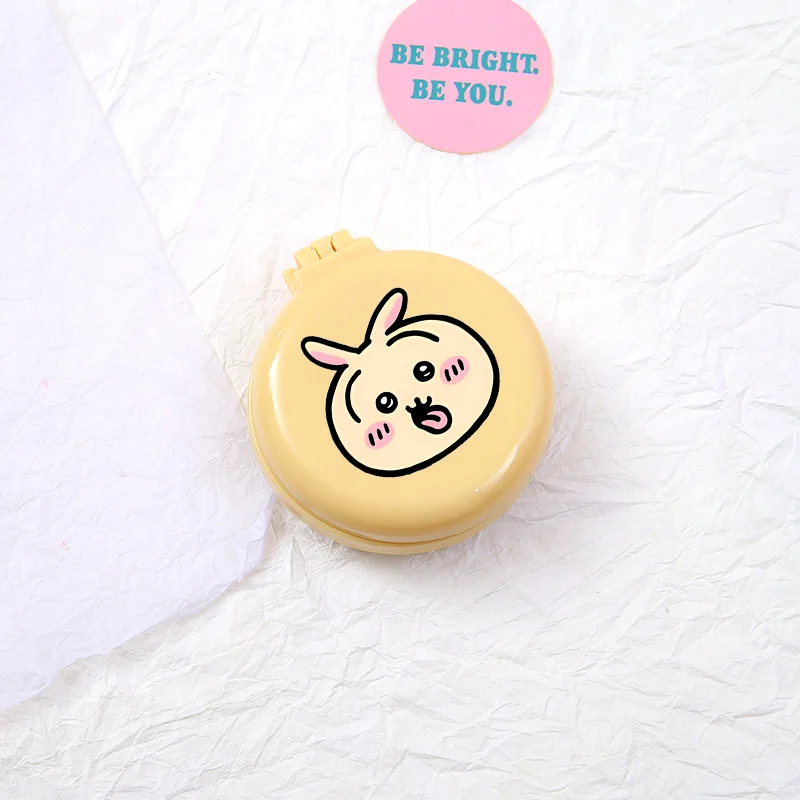 Chiikawas Mini Portable Mirror Folding Comb Women Portable Round Pocket Female Cute Cartoon Small Massage Hair Brush with Mirror view 3