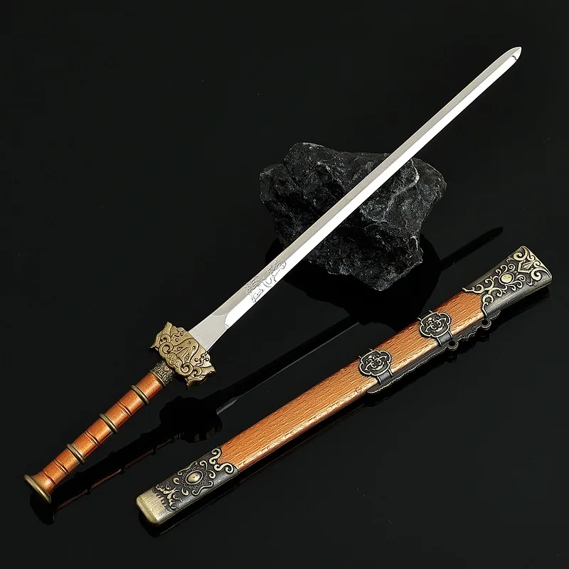 22cm Ancient Chinese Weapons Drunken Swordsman Melee Knife Game Peripheral Metal Weapon Model Samurai Sword Katana Gifts Toys