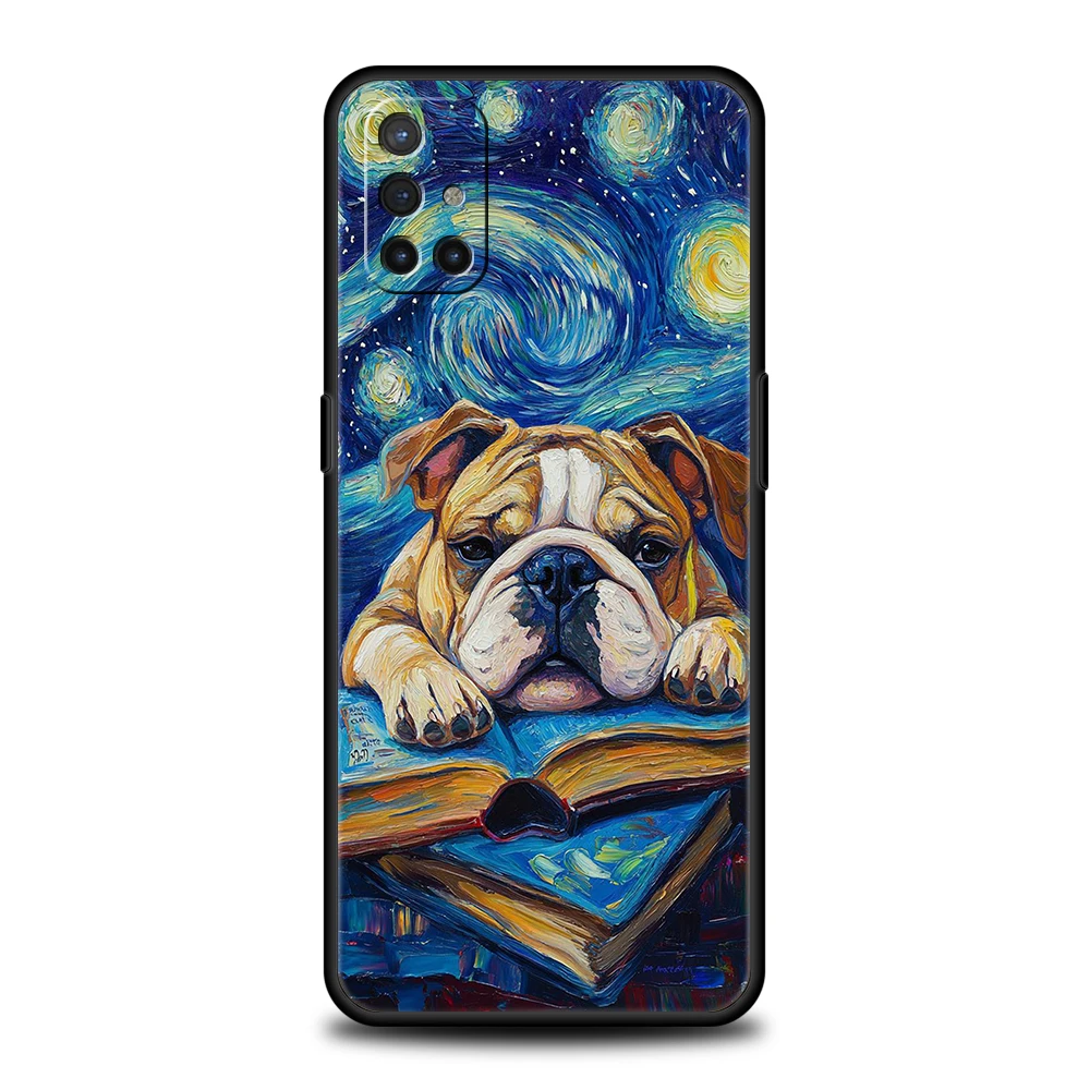 Чехол для телефона OnePlus 13 12 11 10 9 Pro 9T 13R 12R 10R 9R 9RT 10T 8T 8 Nord 2T CE 2 3 5G N200 N30 Мягкий чехол Черный Мопс крупным планом