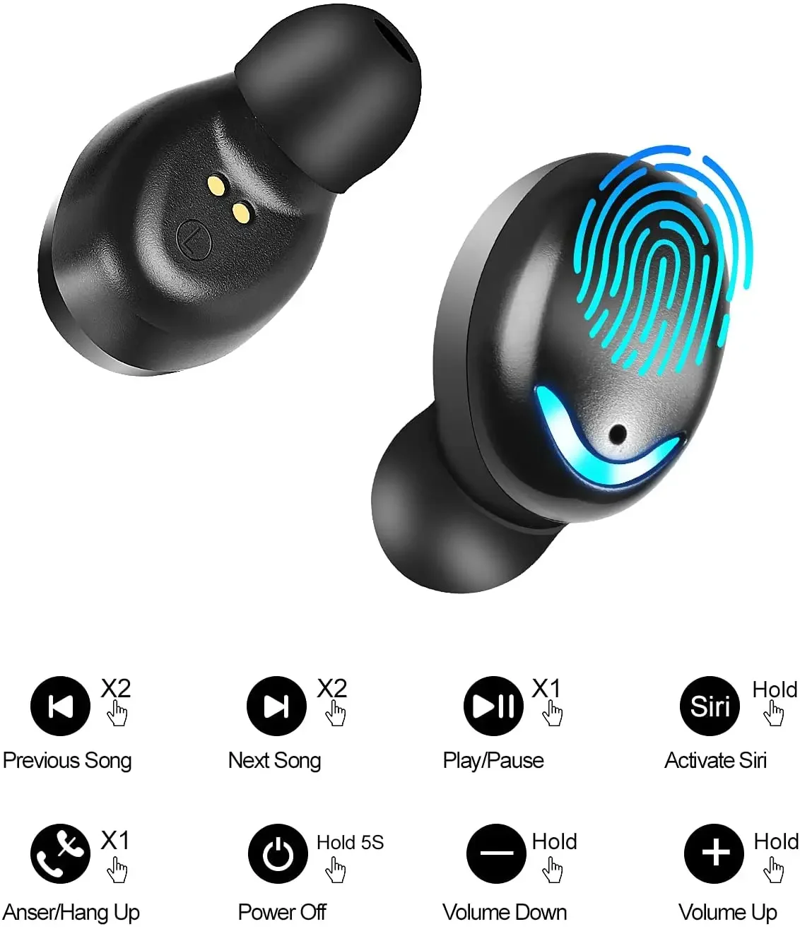 Cuffia wireless F9-5C Auricolare Bluetooth Touch Sport Auricolare stereo Mini Bass Auricolari TWS con microfono Kit 10