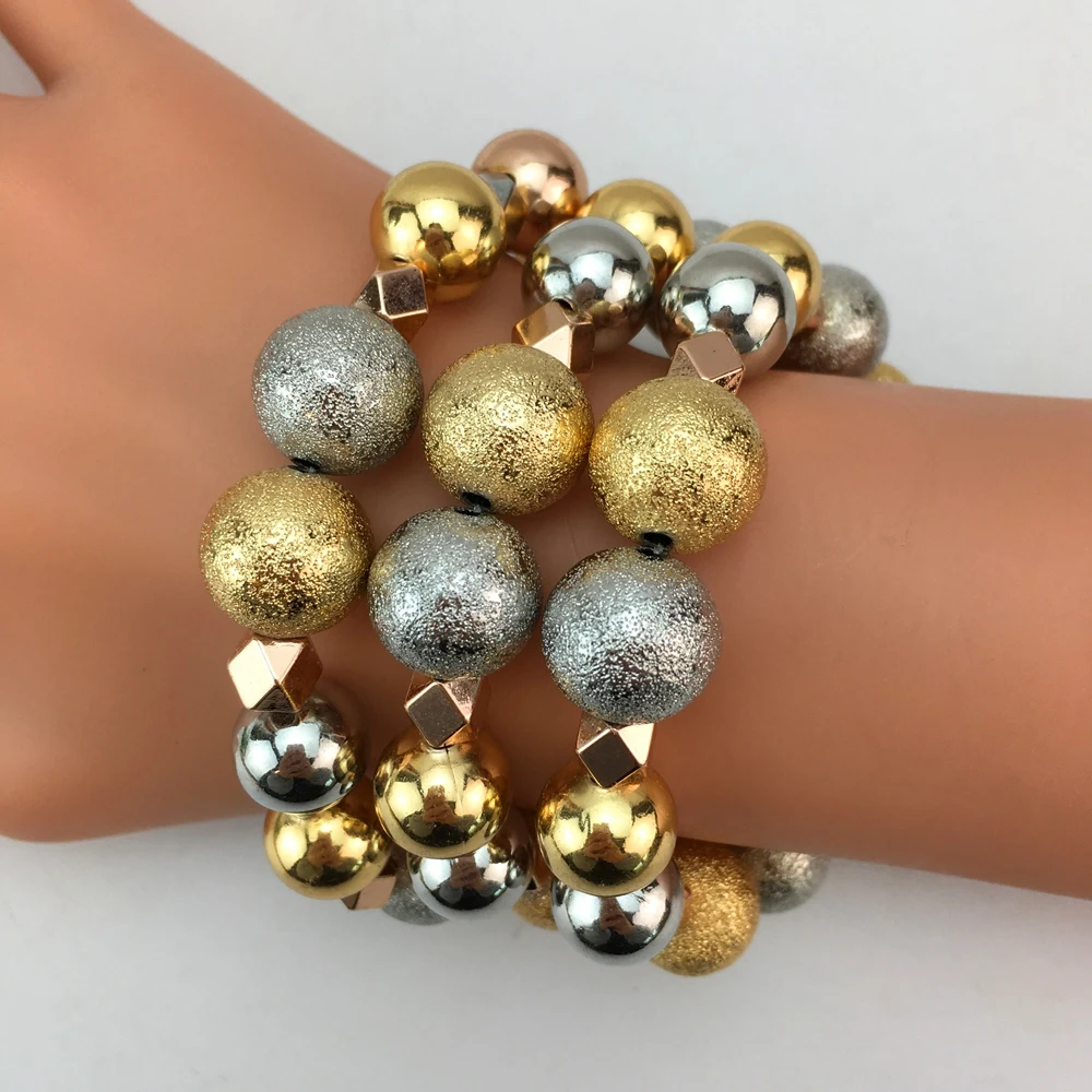 2024 Women\'s Three Tones Bangles Multi 3 Piece Bracelets Fashion Bracelet Party Birthday Gift FHK17321