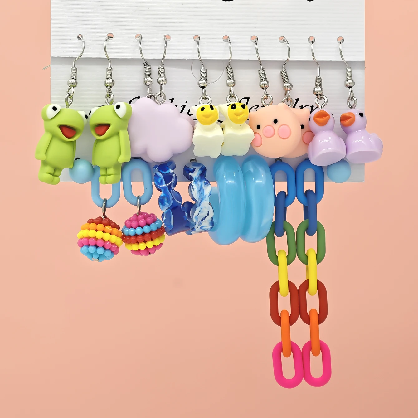 20 قطعة جديدة عصرية، طازجة، راتينج حلو مقلد طعام الحوت الدب أقراط مضيئة مجموعة متعددة القطع #2