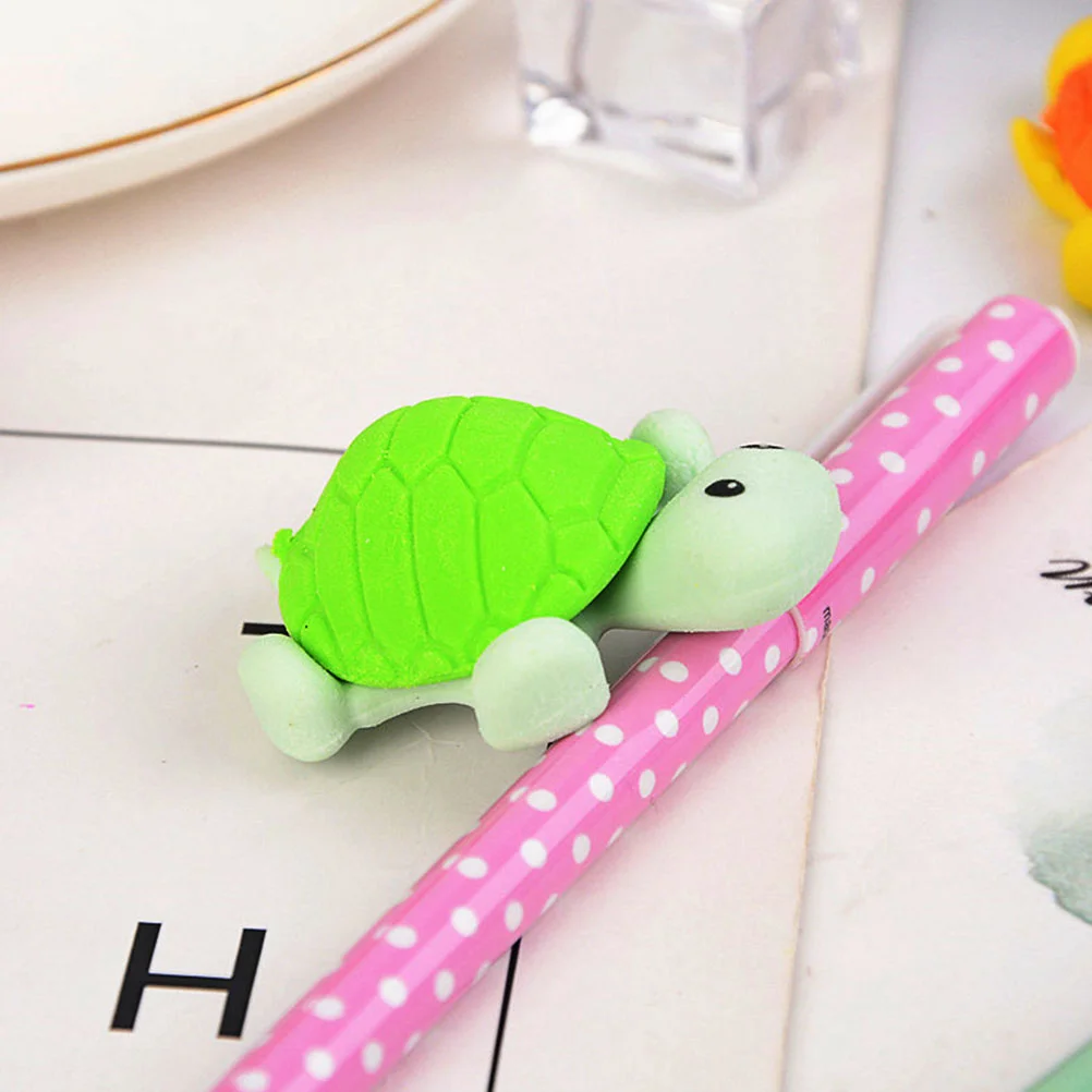 Gomme de tortue décorative pour étudiant et enfant, cadeau, document aléatoire, 24 pièces