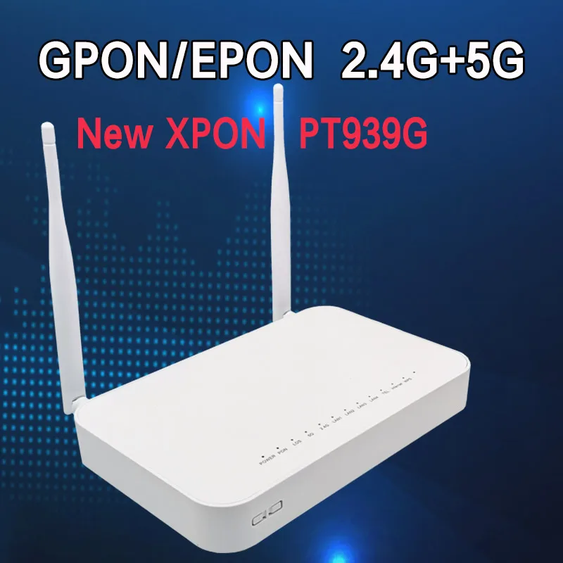 100% original new XPON ONU GE 2USB TEL HGU WIFI 2.4G&5G  Dual Band ONT  EPON/GPON English version PT939G Optical fiber router