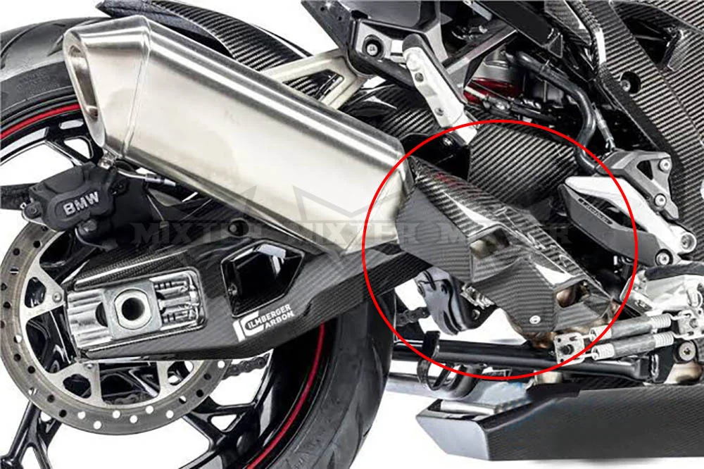 Motorcycle Real Carbon Fiber Exhaust System Mid Link Pipe Heat Shield Cover Guard Anti-Scalding Shell For BMW S100XR 2020-2023