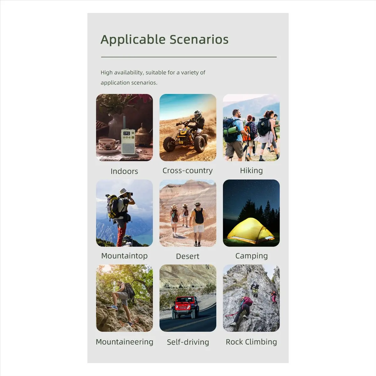 A64I جهاز اتصال لاسلكي محمول طويل المدى 400-470 ميجا هرتز راديو محمول لاسلكي تخاطب مع مصباح ليد جيب للخارجية