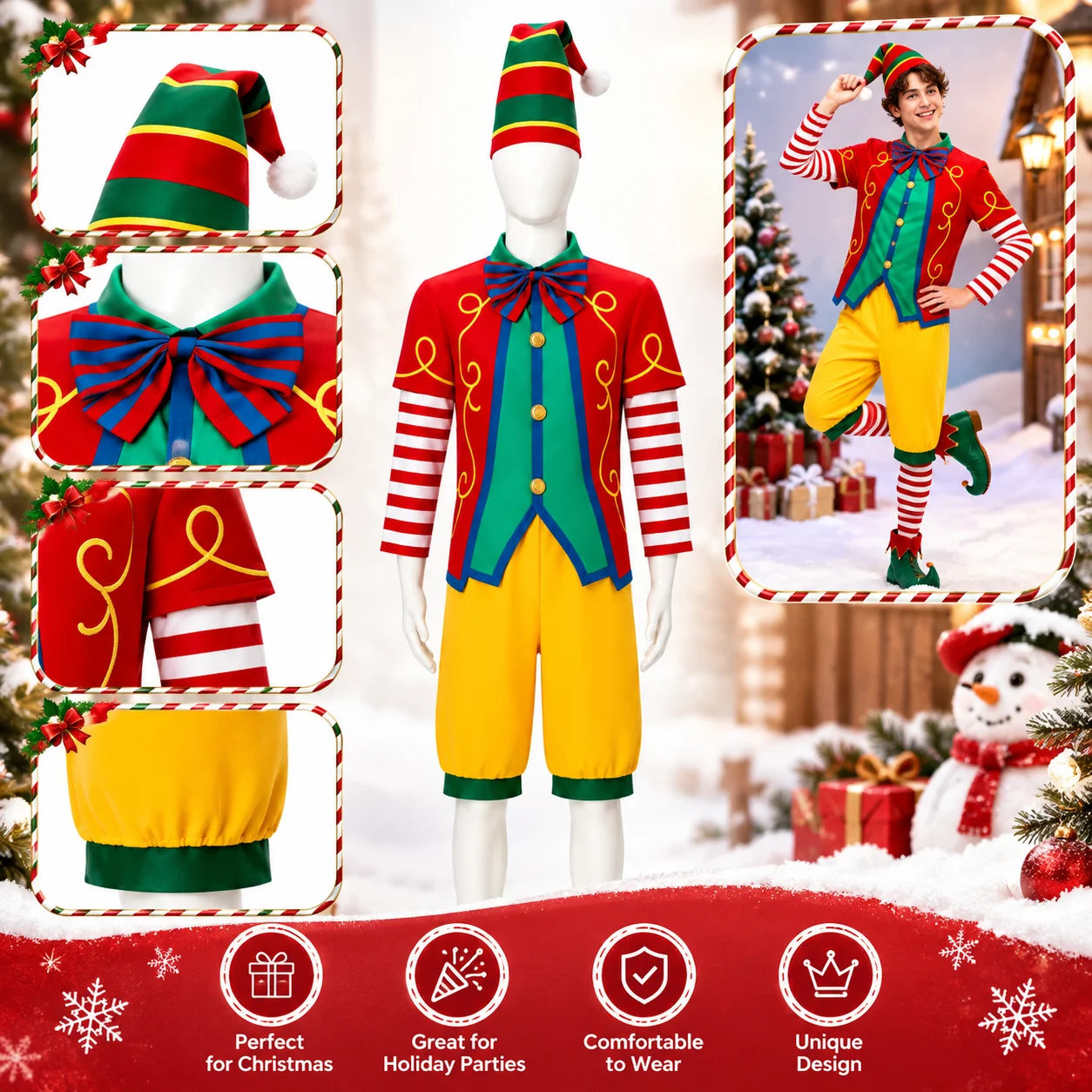 Disfraz de payaso de circo para cosplay, divertido atuendo de payaso para carnaval, chaqueta, pantalones cortos, mangas a rayas, sombrero puntiagudo, ideal para fiestas de Halloween, espectáculos y presentaciones en el escenario.