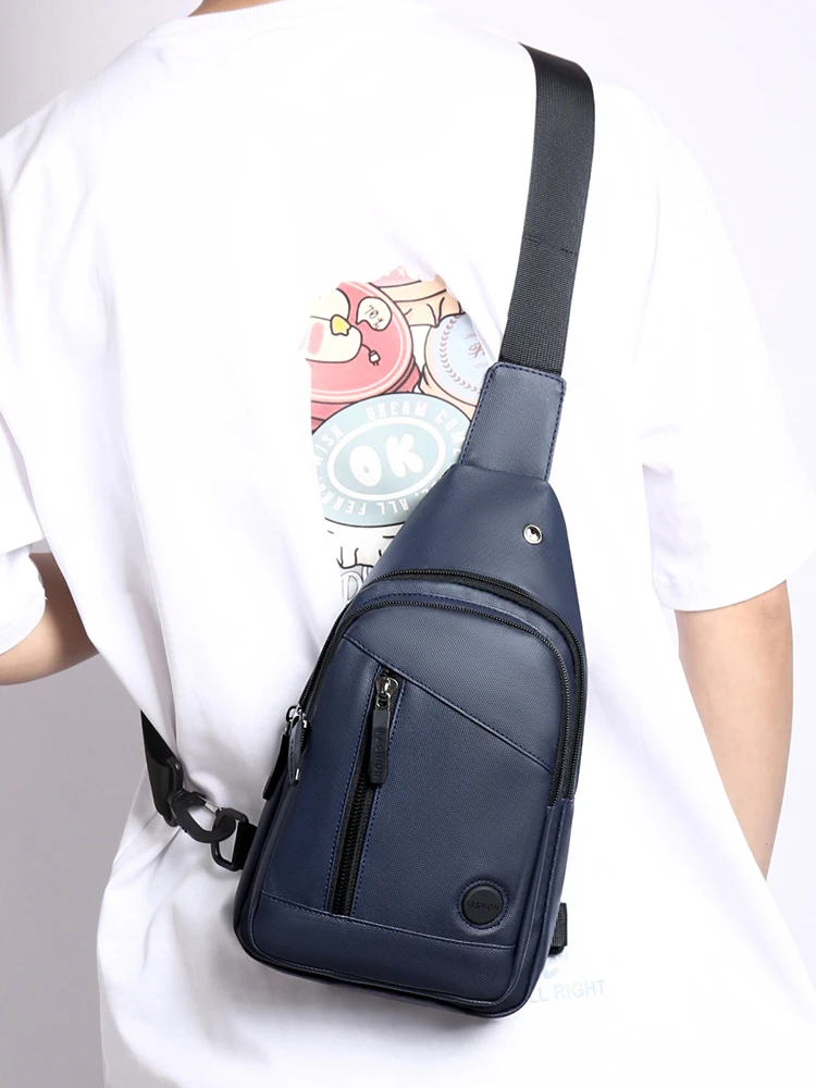 AliExpress unixinu Casual Men's Chest Bag with Adjustable Shoulder Strap, Multiple Pockets Crossbody Sling Bag Suitable for Cycling Commuting Sport