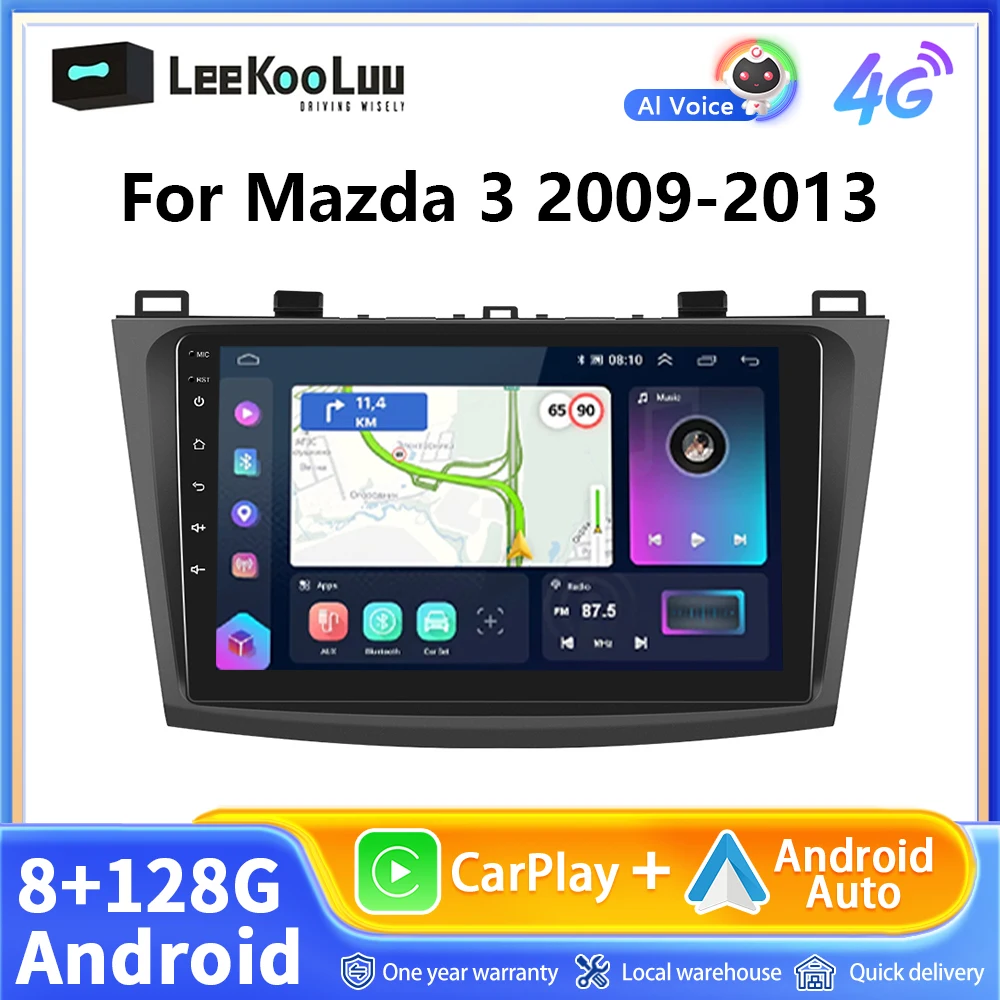 LeeKooLuu Wireless Carplay Android Auto Radio For Mazda 3 2009-2013 Car Multimedia Video Player 2 Din AutoRadio 4G Wifi GPS