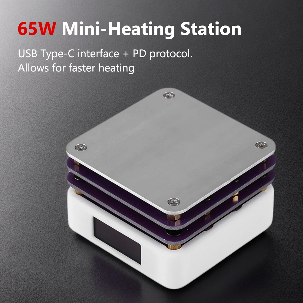PD 65 Вт мини-паяльная пластина, паяльная станция для предварительного нагрева, паяльная станция для предварительного нагрева, паяльная станция для печатной платы, инструмент для ремонта нагревательной пластины