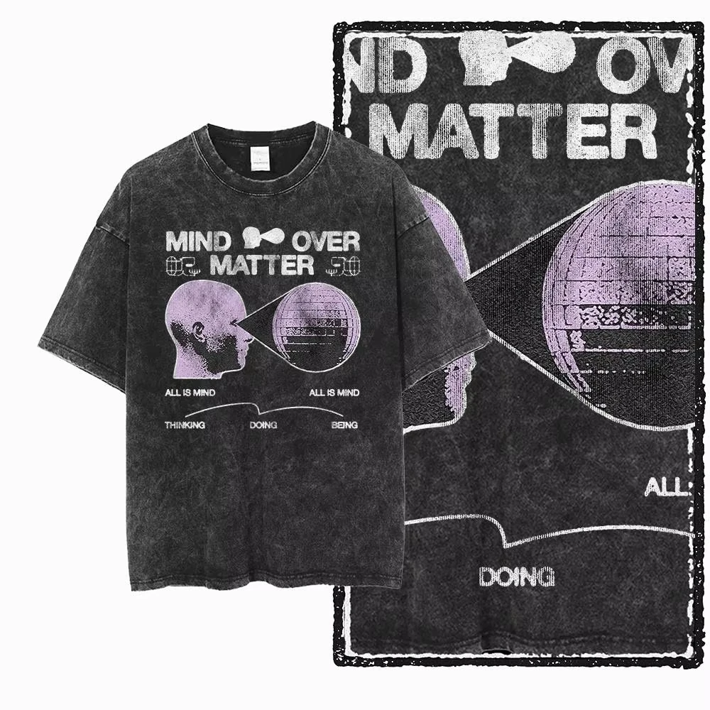 

Exclusive Pure Cotton Men's Cool COOLMIND GraphicT-shirt | Acid Washed Streetwear Big Size Vintage O-neck Men's Tee Tshirt