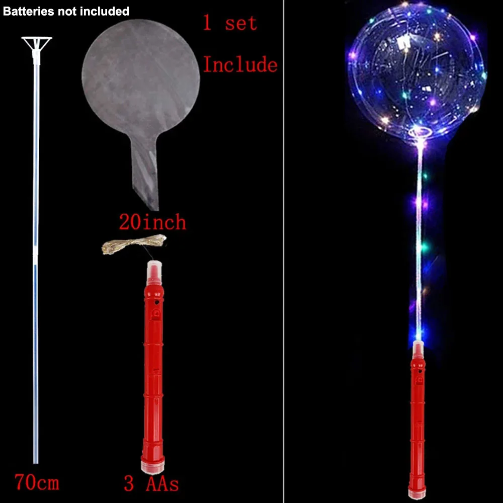 20Inch Glow Clear Bubble Balloon LED Light Up BoBo Balloons for Baby Shower Christmas Birthday Party Valentine\'s Day Decorations