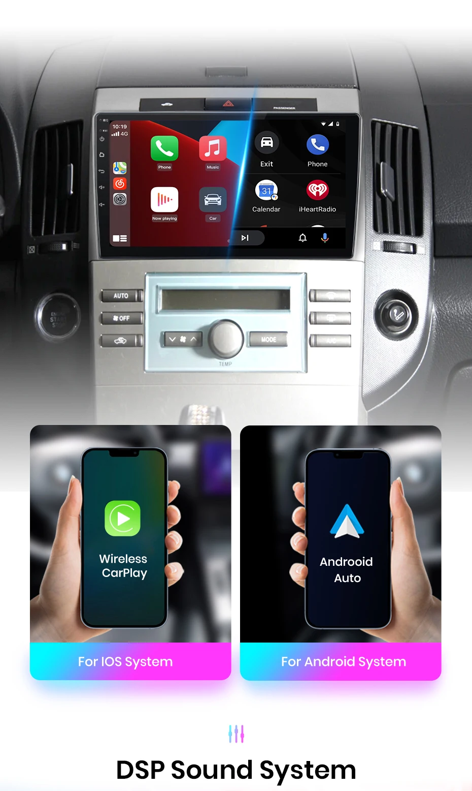 Junsun carplay android auto autoradio für toyota corolla verso 2008-2015 gps intelligente systeme tereo multimedia autoradio – Detail 10