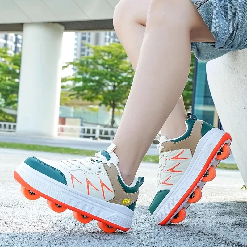 Inline Skates For Children Boys Girls Four-wheel Roller Skates No Installation Or Disassembly Required Roller Skate Shoes