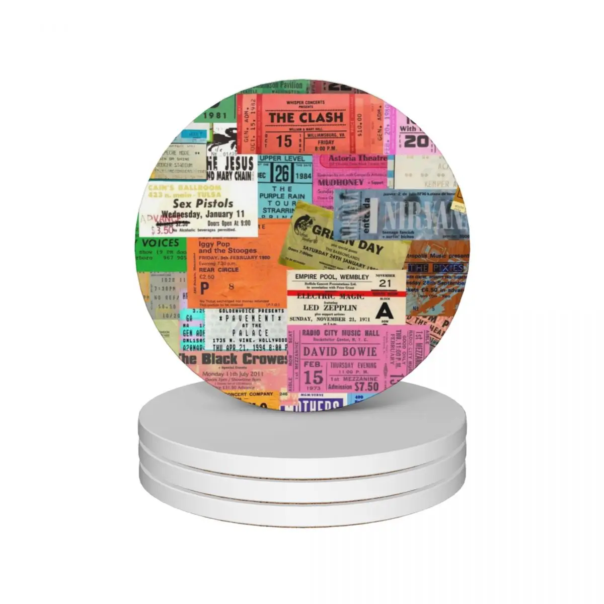 

I miss concerts - ticket stubs Ceramic Coasters (Set of 4) mug mat slate ceramic set Coasters