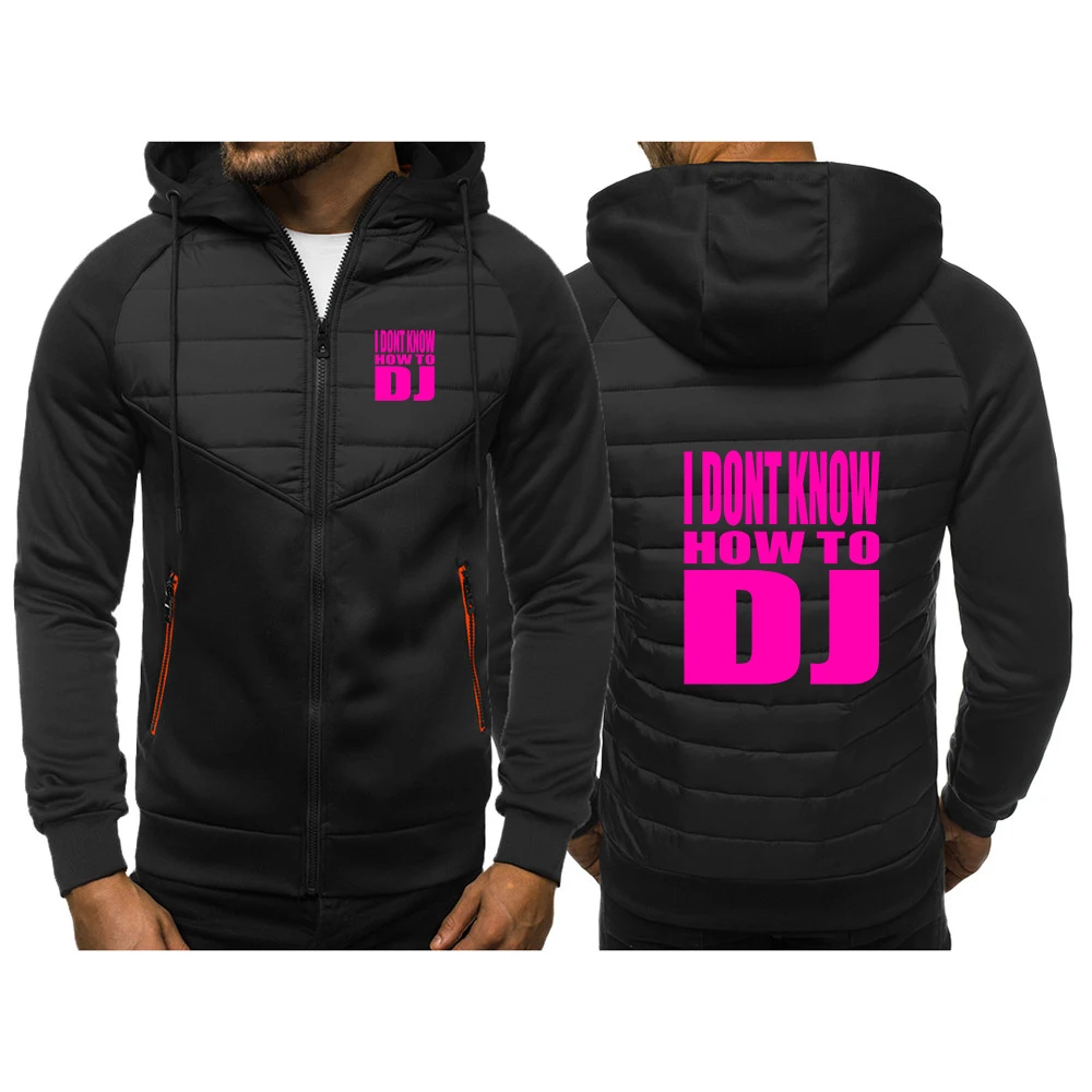 Rock Punk I DONT KNOW HOW TO DJ Logo Winter Men's Outdoor Sports Cotton Jacket Windproof and Casual Top Hoodies