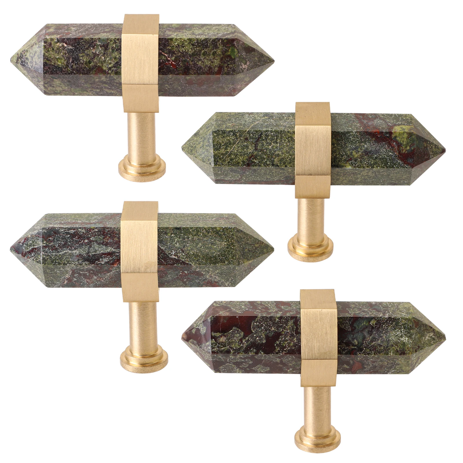 TUMBEELLUWA-Dragon Bloodstone مقابض درج مزدوجة النقاط مع مسامير ، مقبض خزانة ، سحب للتسريحة ، خزانة ، ديكور المطبخ ، 1: