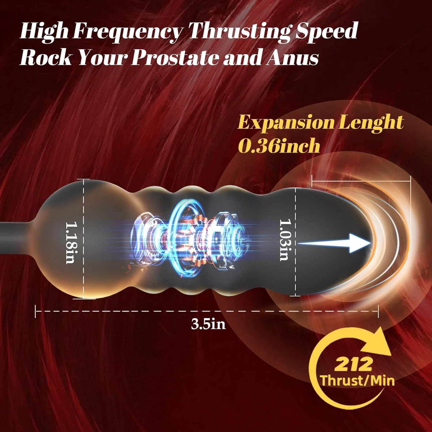 Thrusting Prostate Massager Adult Sex Toy Vibrating Cock Ring Taint Stimulator Male Anal Dildo Vibrator Remote Control Butt Plug view 3