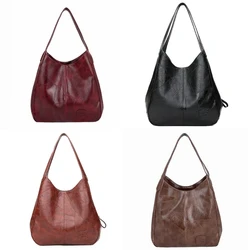 Women PU Leather-Handbag Stylish Shoulder Bag Large Capacity Tote Bag for Daily