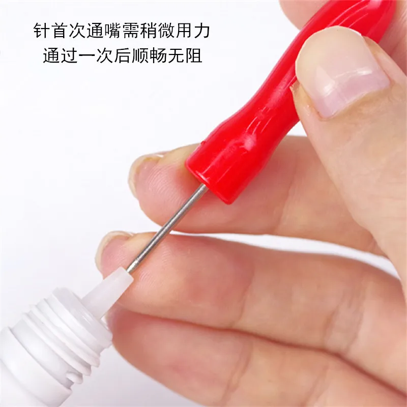 6/12pcs Lash Glue Bottle Blocking Needle Replace Eyelash Extension Glue Mouth Head Special Plug Prevent Clogging Needles