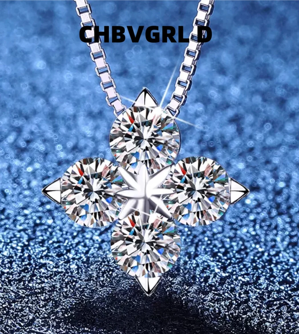 

[True Love] Hot Sale D Color Moissanite Necklace S925 Silver Necklace Women's Luxury Collar Chain Ins Style High-end Feeling