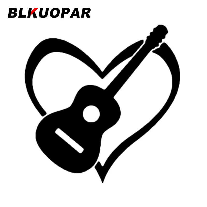 

BLKUOPAR Acoustic Guitar Heart Love Guitar Car Stickers Occlusion Scratch Vinyl Decal Personality Windshield Vinyl Car Wrap