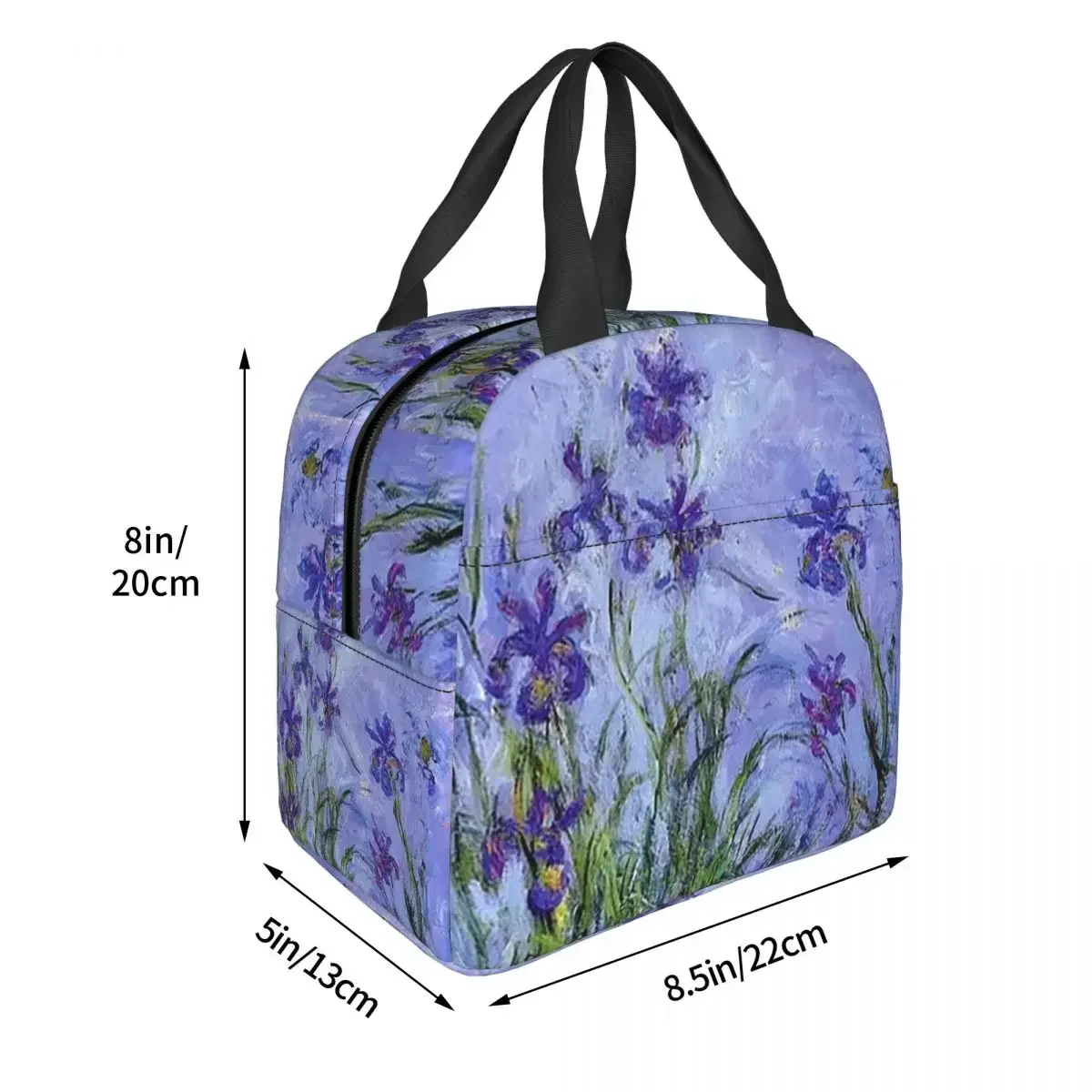 Claude Monet Lilac Irises 191 Insulated Lunch Bag for Women Children Portable Food Boxes Thermal Lunch Box Tote view 3