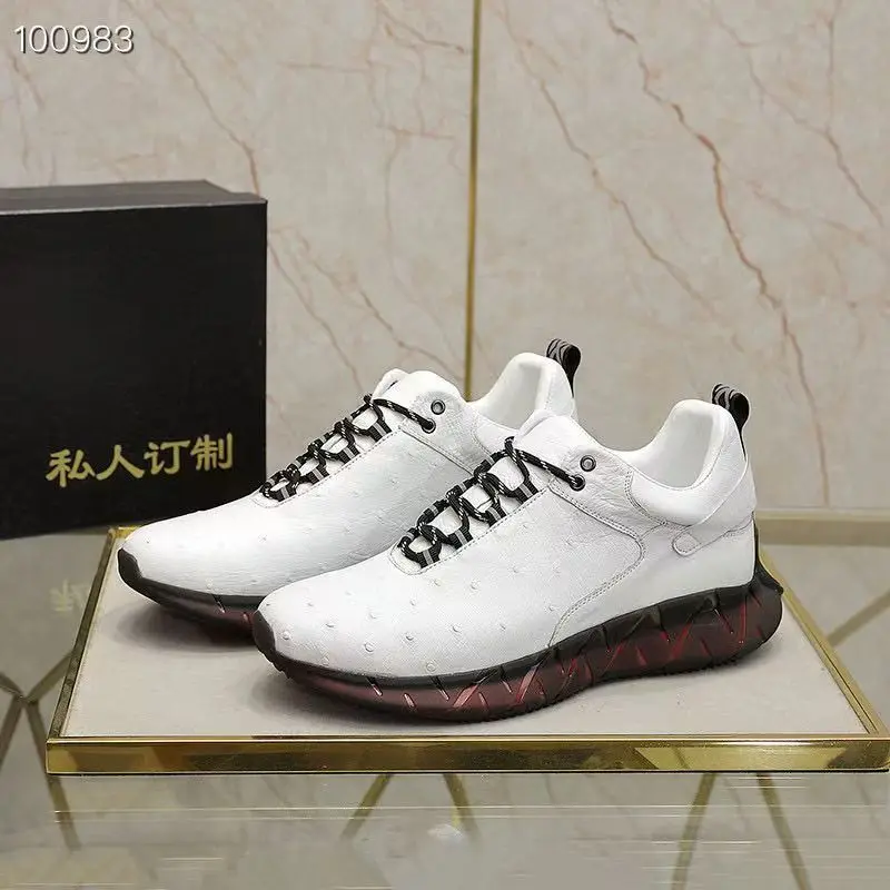 2025 new arrival Fashion Ostrich skin causal shoes men,male Genuine leather shoes PDD771