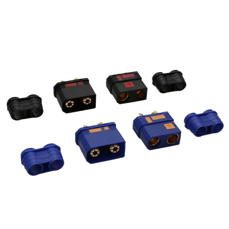1Pair DC 500V 110A/180A Anti-Spark EC8 Connector 8mm Banana Plugs QS8-S Male/Female with Protective Sheath for Drone/RC Car