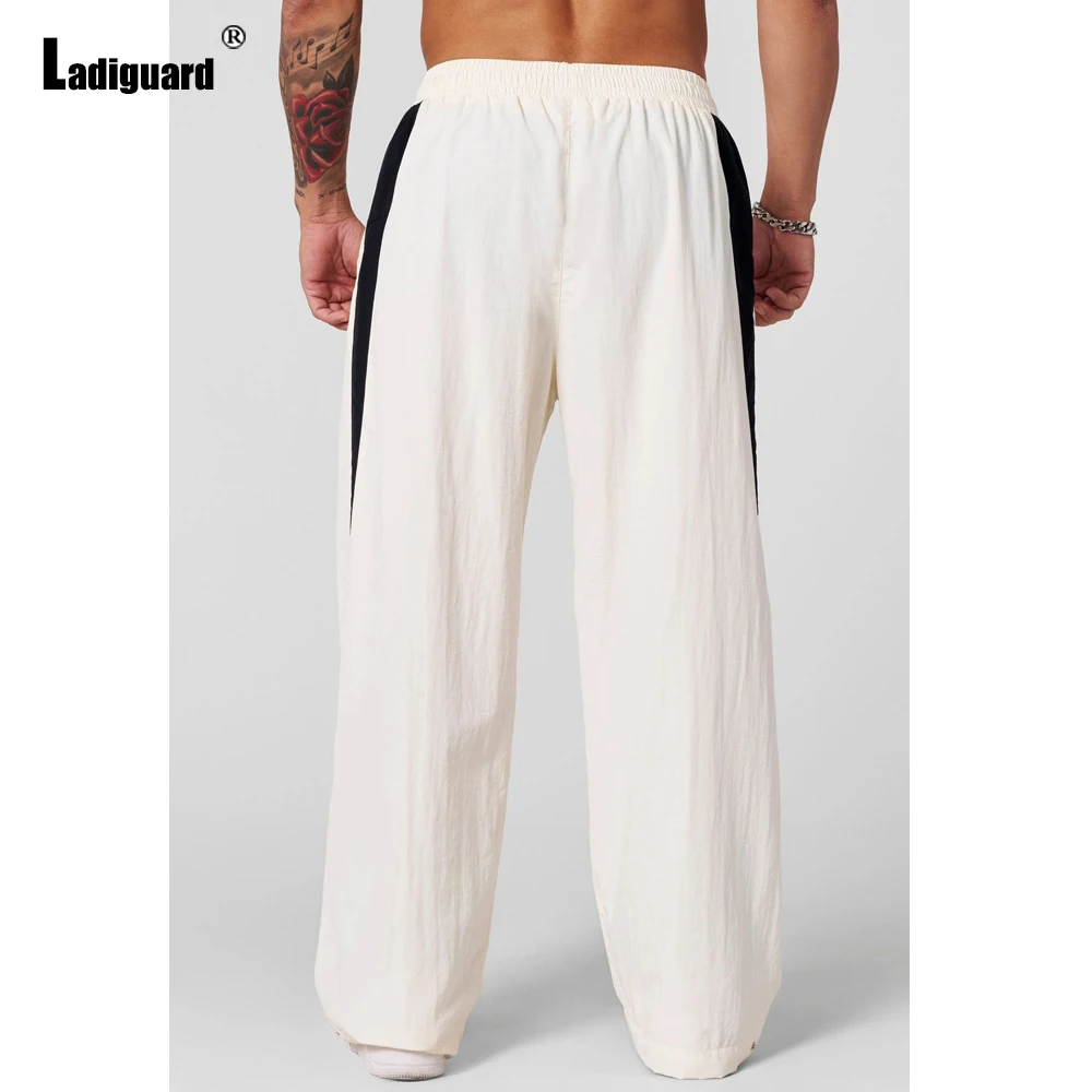 European Style 2026 New Summer Casual Straight Trousers Men's Bloomer Elastic Waist Full-Length Pants Men Vintage Beach Hotpants