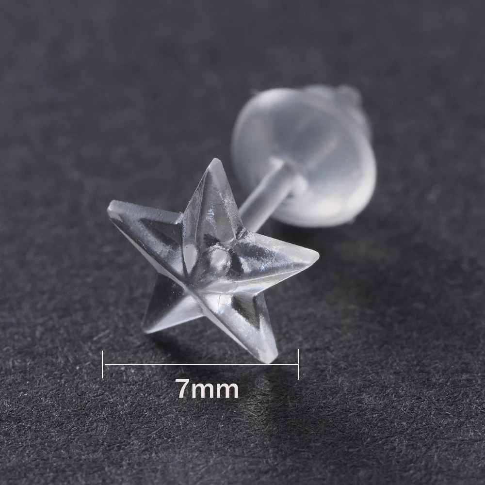 Invisible Clear Plastic Earrings, Sensitive Ears