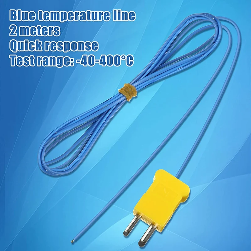 5 Pieces 2M K-Type Temperature Sensor Mini-Connector Probe Sensor Temperature Sensors Measure Range -40 To 400 Celsius