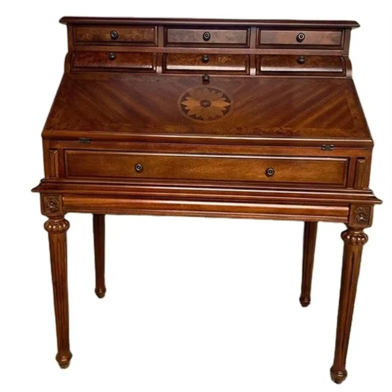 

Solid wood dresser and desk expandable dresser, American antique makeup dresser, master bedroom drawer storage