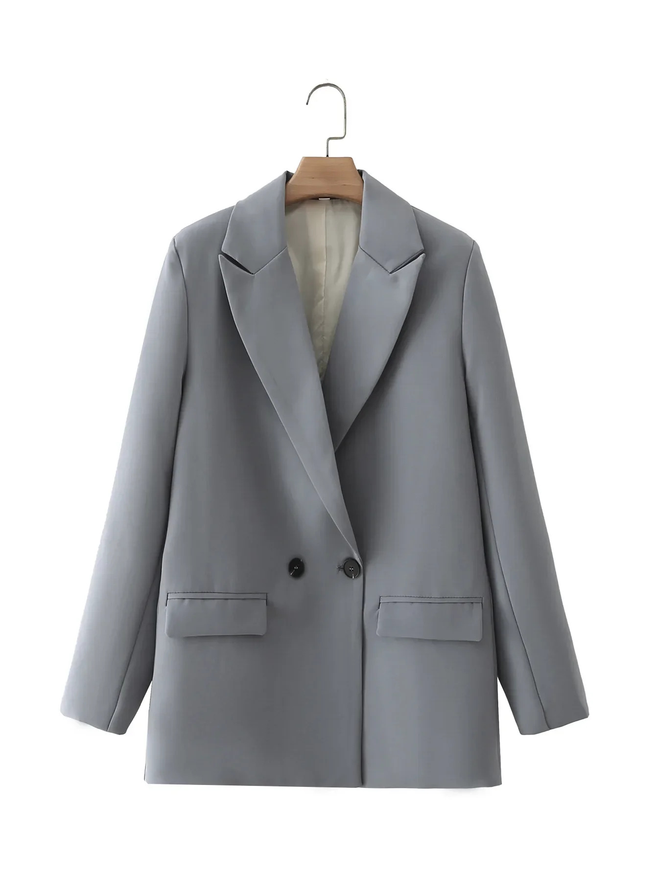 3260 men's 2024 Spring and AutuD114mn New European and American Style Fashion Casual Light Gray Suit Jacket for Women