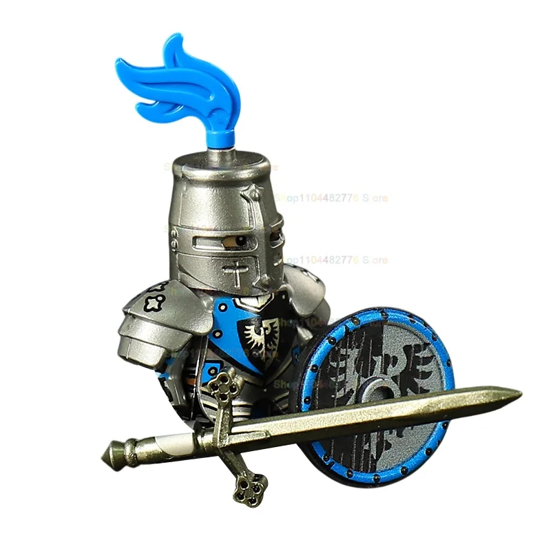 ST3734 Black Armor Knights Action Figure Medieval Building Blocks Creative Accessories Models Bricks Puzzle Kids for Toys Gifts view 3
