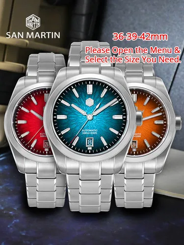 Imagen 2 del producto San Martin 39mm SN0144 ""JianZhan"" Gada reloj Miyota 9015 diseño Original vestido de estilo chino hombres relojes mecánicos automáticos