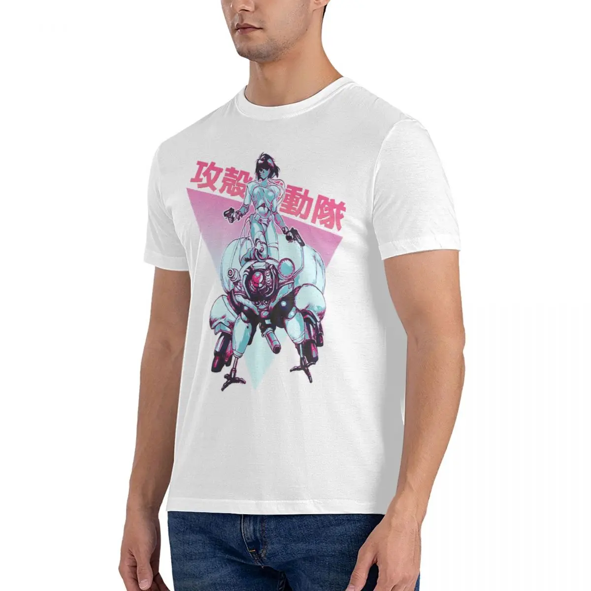 Motoko Kusanagi Color B T Shirt Ghost In Leisure Short Sleeve Round Neck Tees Graphic Printed T-Shirts