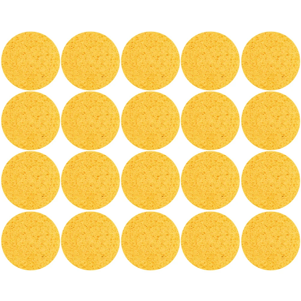Éponge pour le visage en pâte de bois, 20 pièces, exfoliante douce, pour le nettoyage quotidien du visage et le démaquillage, douce et naturelle
